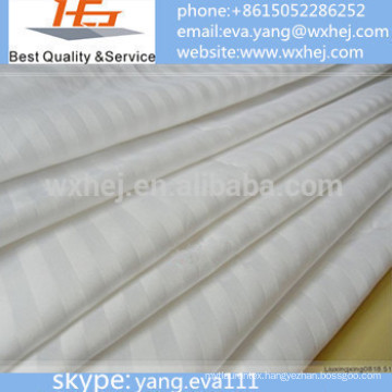 Factory price wholesale white sateen stripe hotel cotton fabric